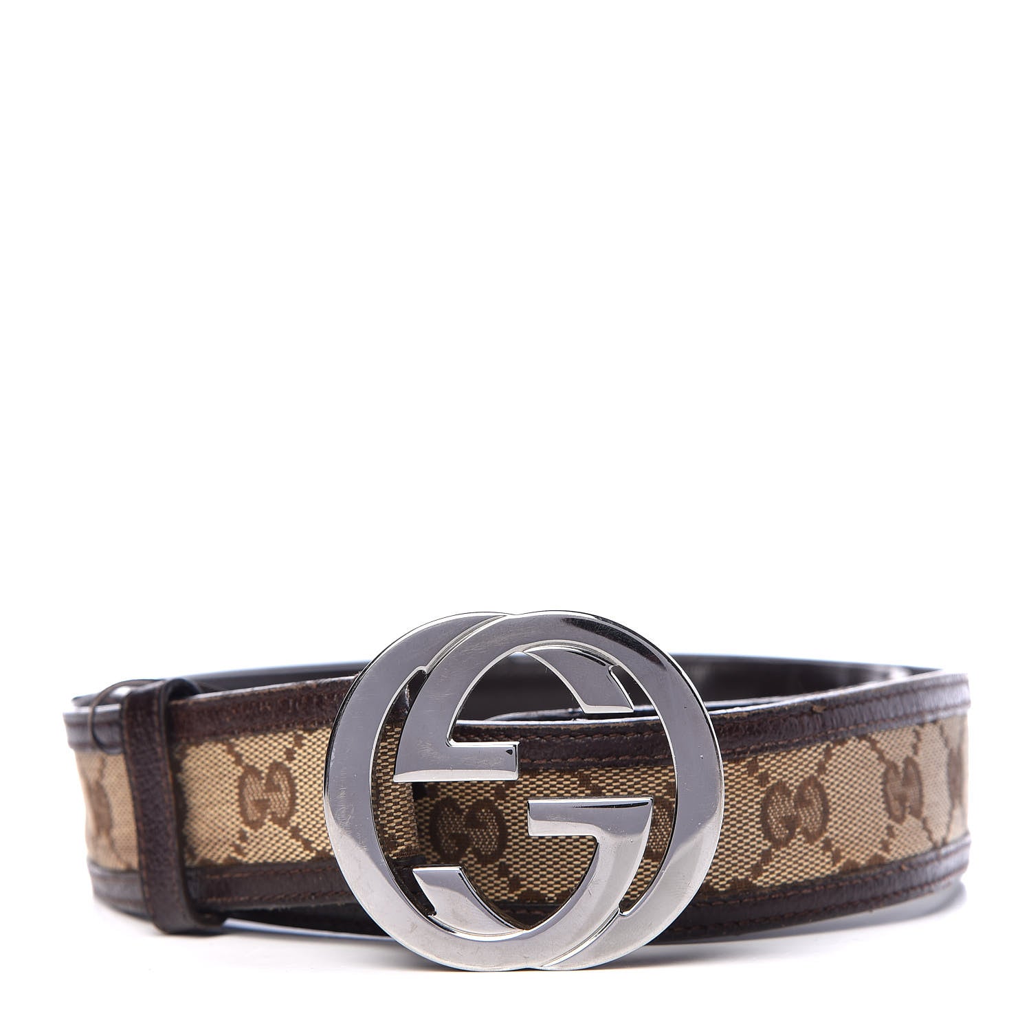 Gucci Monogram Interlocking G Belt 105 42 Brown 1 of 14