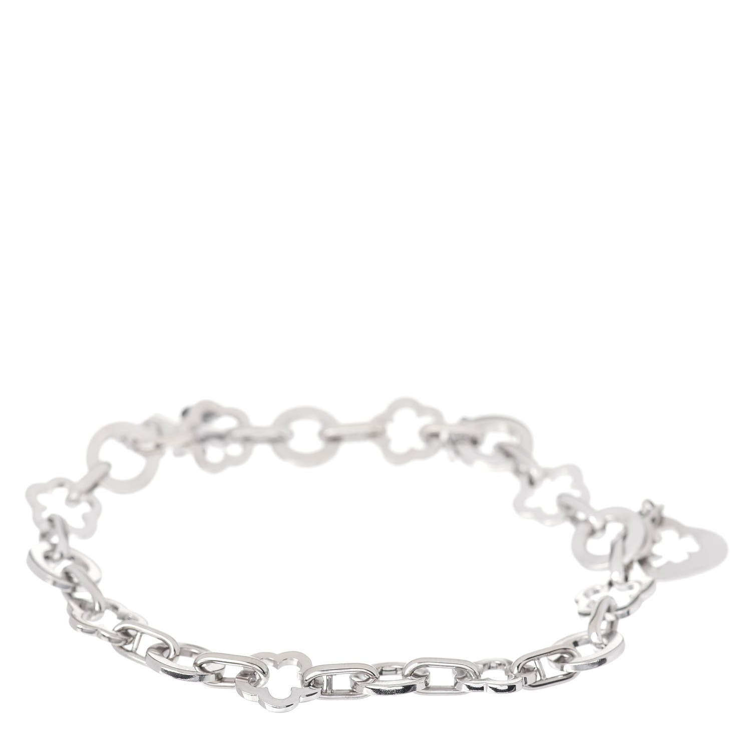 Chanel 18K White Gold Camellia Charm Bracelet 3 of 4