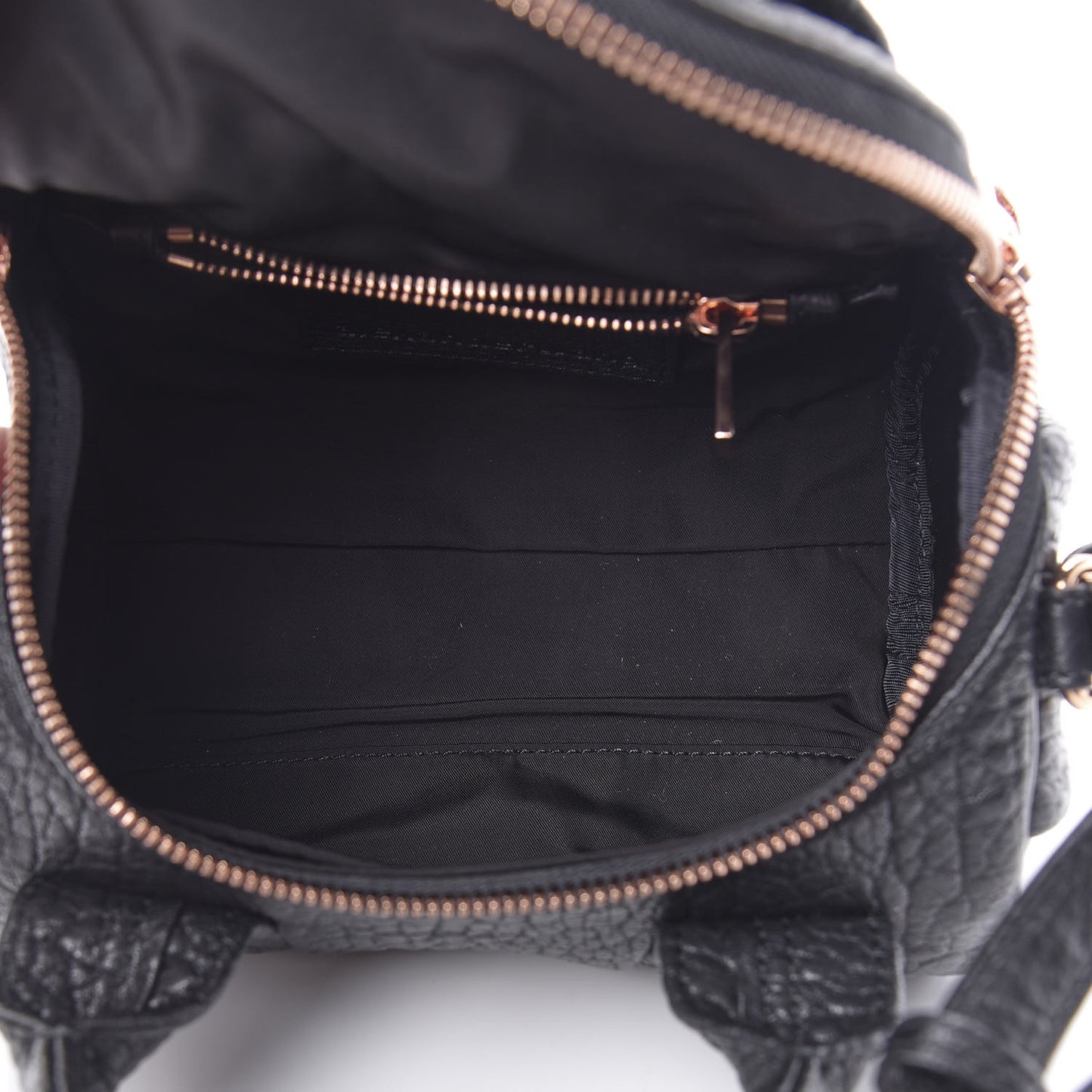 Pebbled Lambskin Mini Rockie Black Rose Gold Hardware