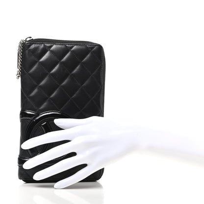 Chanel Calfskin Quilted Cambon Zip Around Organizer Wallet Black 2 of 11