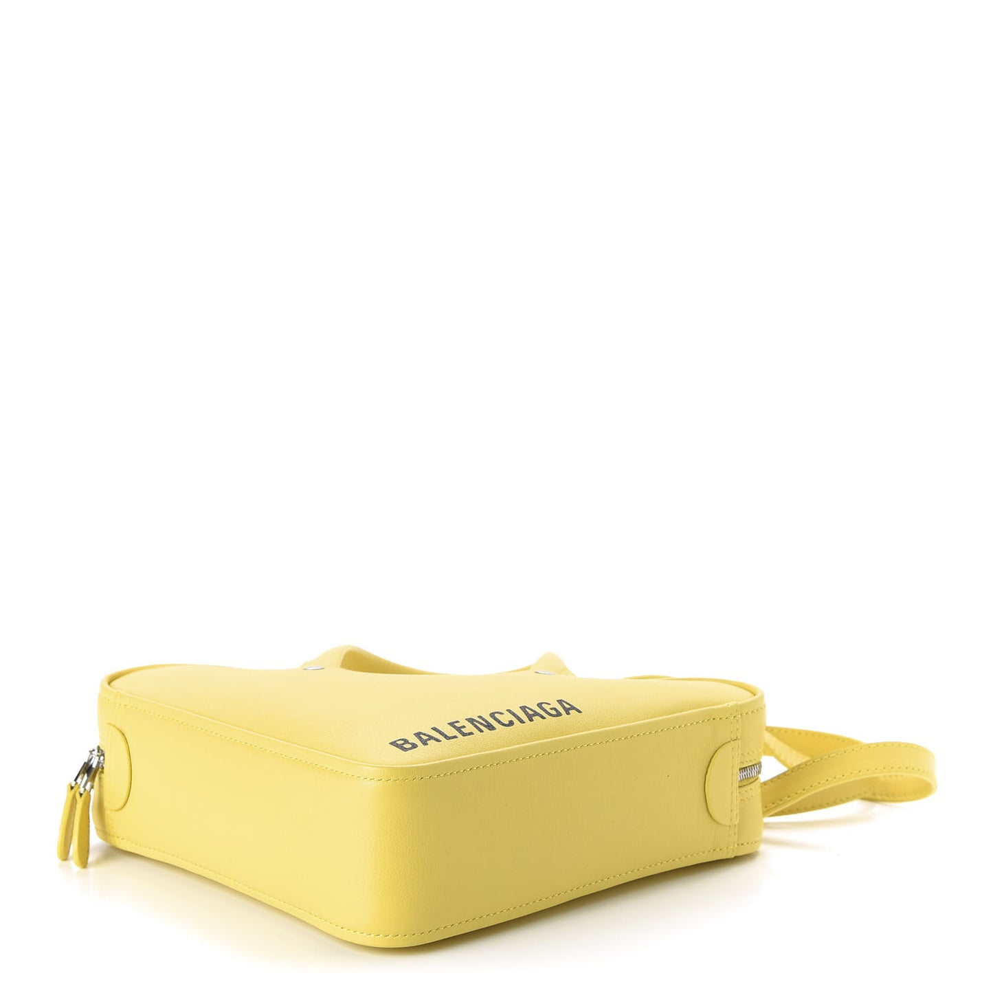 Shiny Day Calfskin Logo XS Triangle Duffle Jaune Black