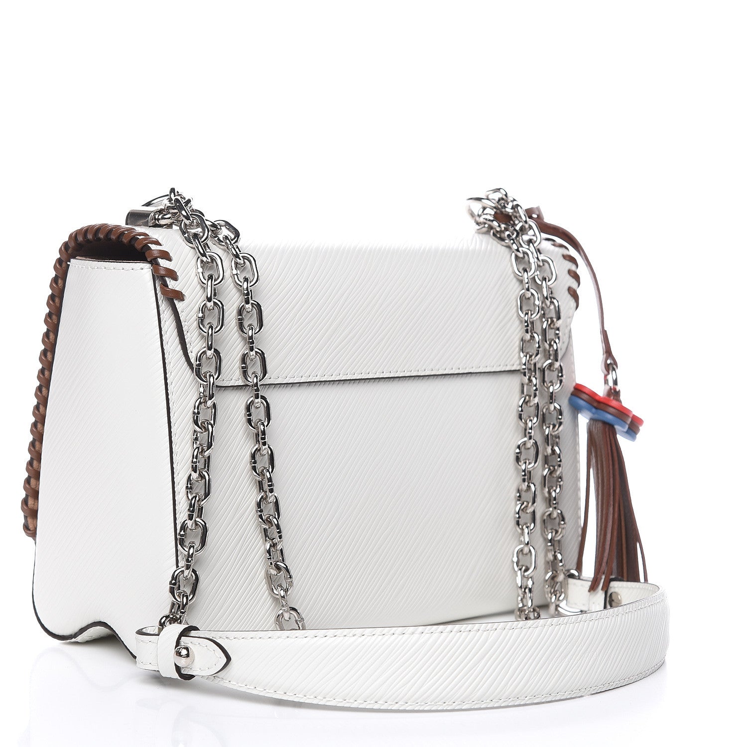 Louis Vuitton Epi Flower Twist Shoulder Bag MM White 3 of 10