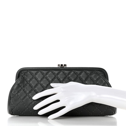 Chanel Lambskin Stitched Timeless Clutch Grey 2 of 9