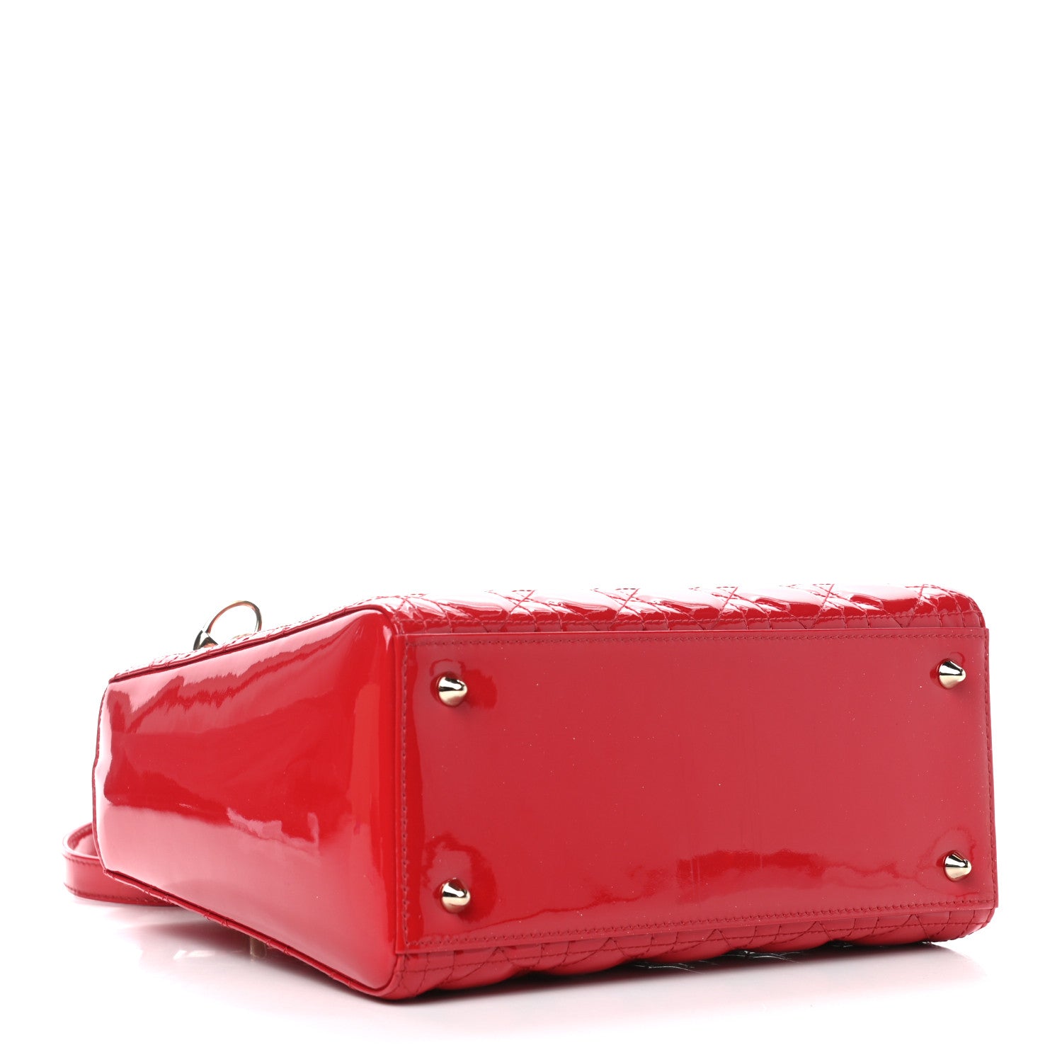 Christian Dior Patent Cannage Medium Lady Dior Red 4 of 9
