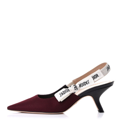 Christian Dior Technical Canvas Ribbon J Adior Slingback 65mm Pumps 35.5 Rouge Black 1 of 11