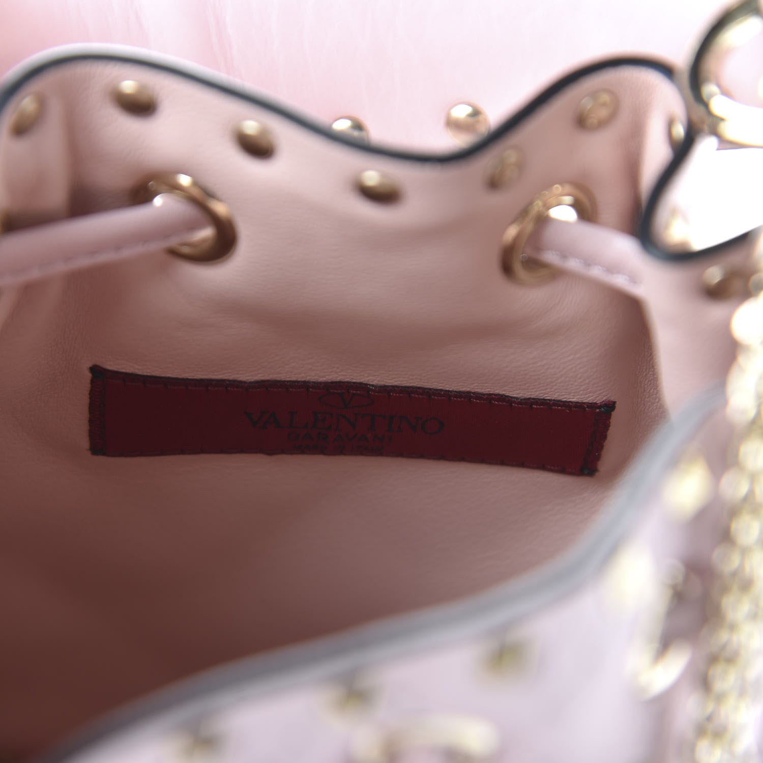 Valentino Garavani Nappa Mini Rockstud Spike Bucket Bag Rose Quartz 8 of 9