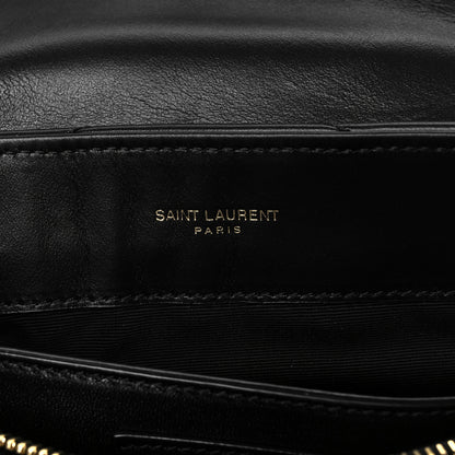 Saint Laurent Calfskin Y Quilted Monogram Small Loulou Chain Satchel Black 7 of 12