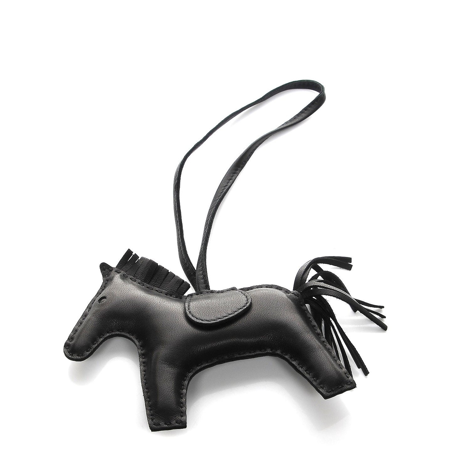 Milo Lambskin Grigri Rodeo Horse Bag Charm MM So Black