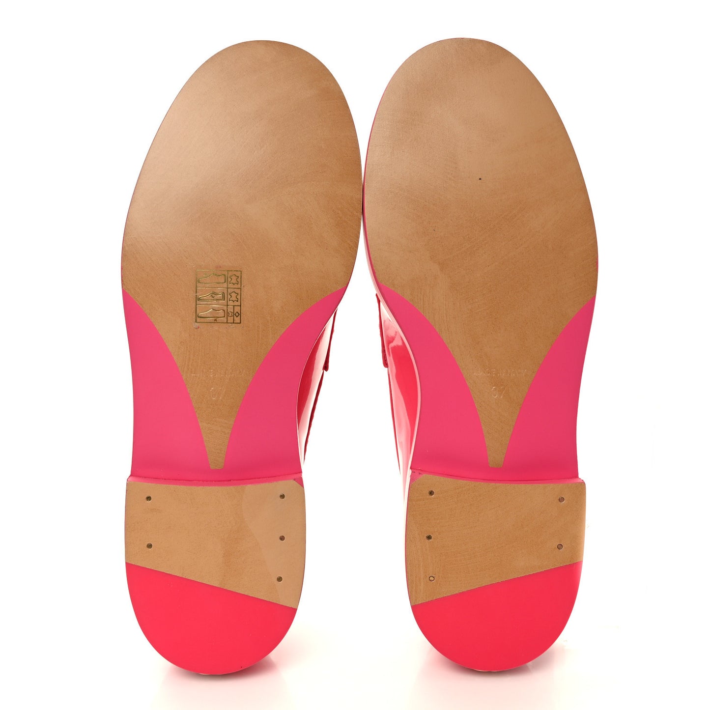 Patent Calfskin Logo Loafers 37 Pink