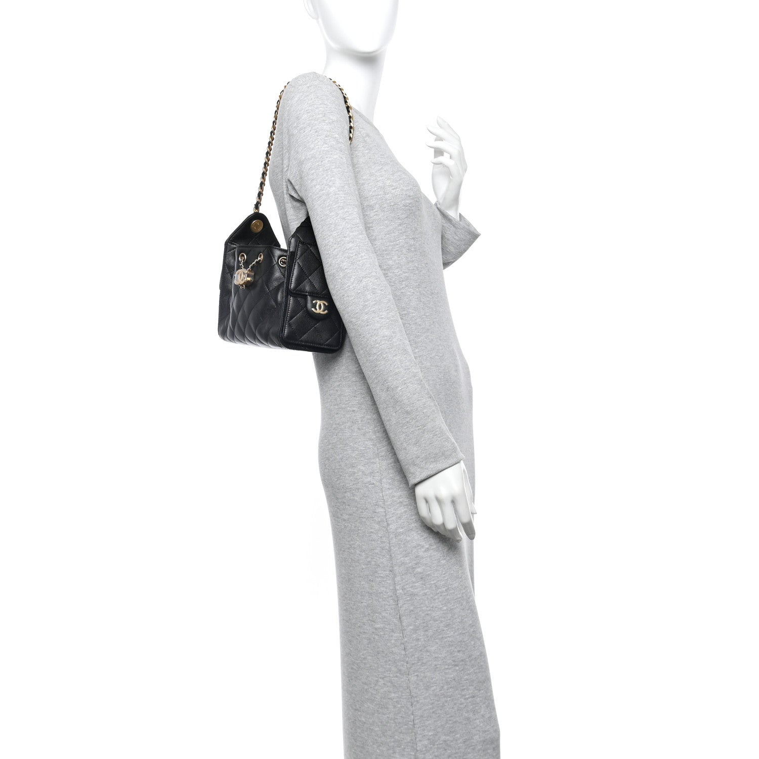 Chanel Caviar Quilted Mini Chanel 25 Handbag Black 2 of 10