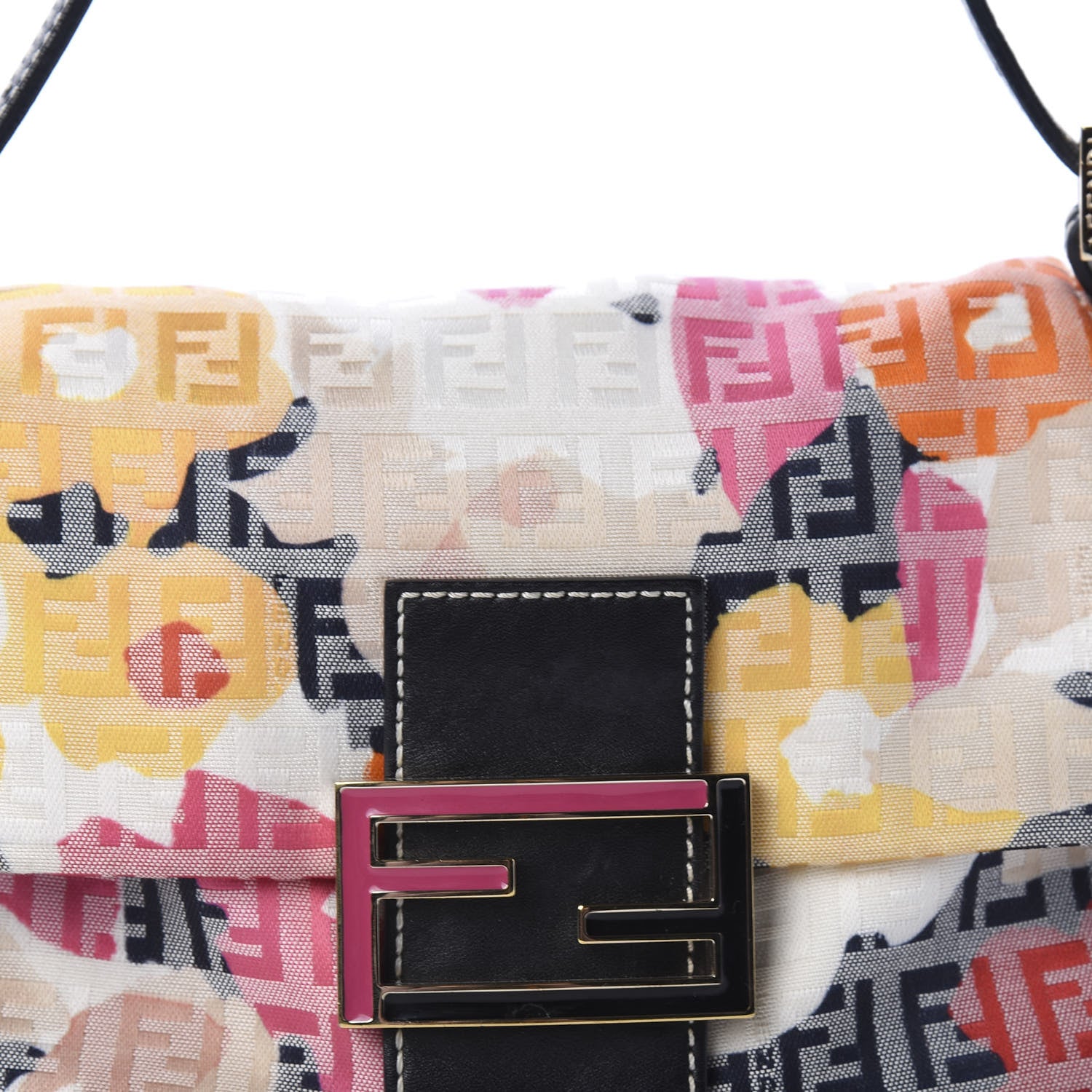 Fendi Zucchino Vitello Floral Mini Forever Mini Mama Baguette Beige Multicolor 10 of 10