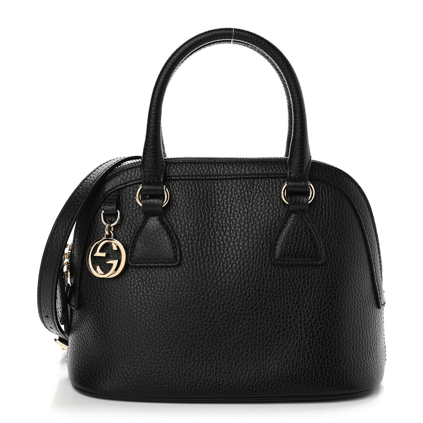 Dollar Calfskin Small GG Charm Dome Bag Black