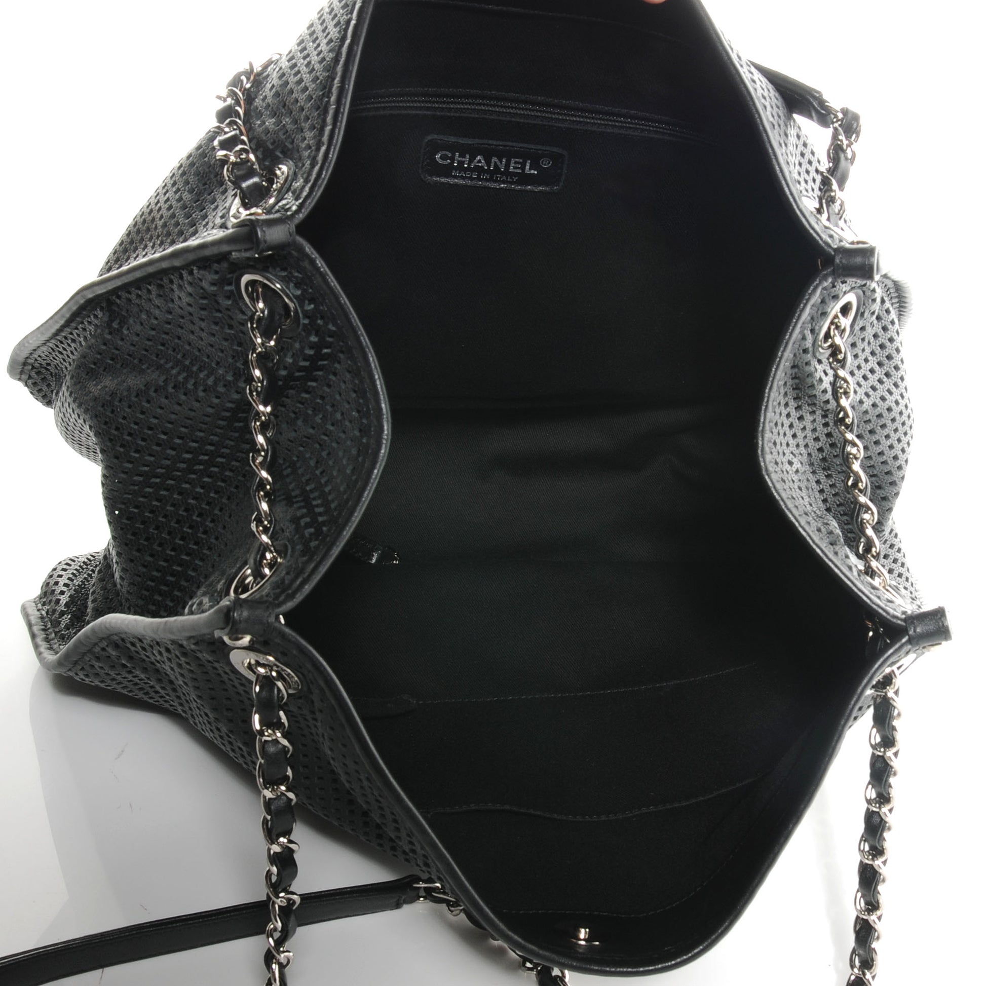 Chanel Calfskin Perforated Up In The Air Tote Black 5 of 9