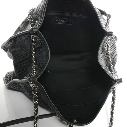 Chanel Calfskin Perforated Up In The Air Tote Black 5 of 9