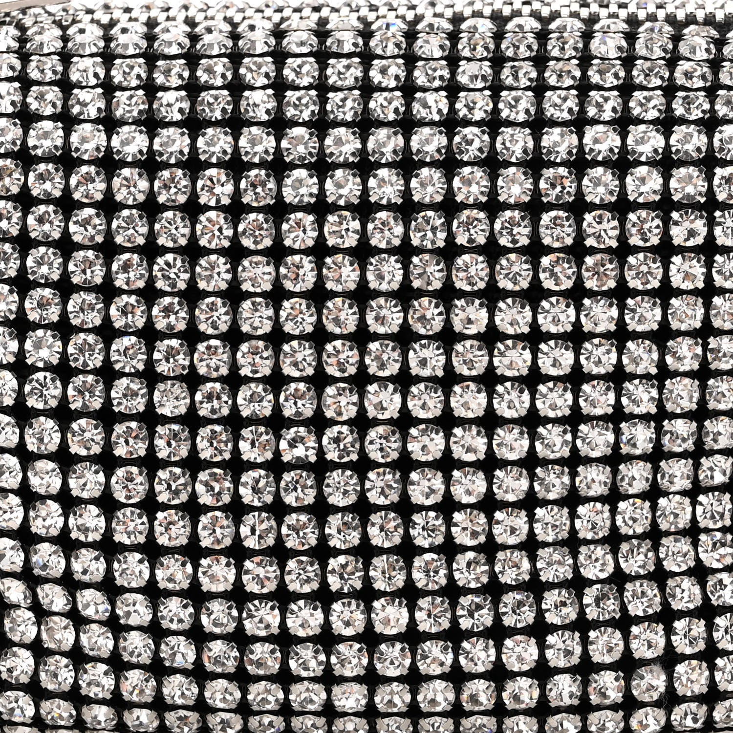 Alexander Wang Mesh Crystal Rhinestone Mini Heiress Pouch Black Silver 7 of 9