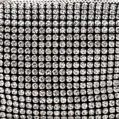 Alexander Wang Mesh Crystal Rhinestone Mini Heiress Pouch Black Silver 7 of 9