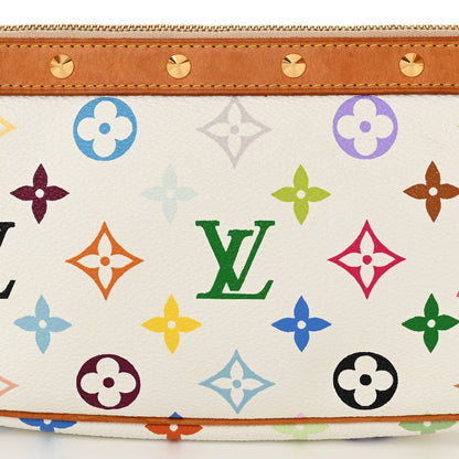Louis Vuitton Monogram Multicolor Pochette Accessories White 7 of 9