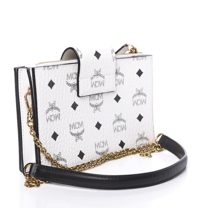 MCM Visetos Small Patricia Chain Wallet White 3 of 11