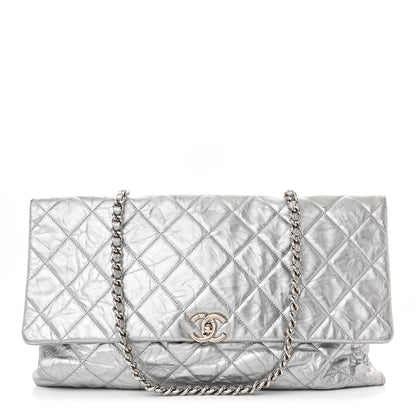 Chanel Metallic Crumpled Calfskin Big Bang Large Flap Bag Silver 1 of 14