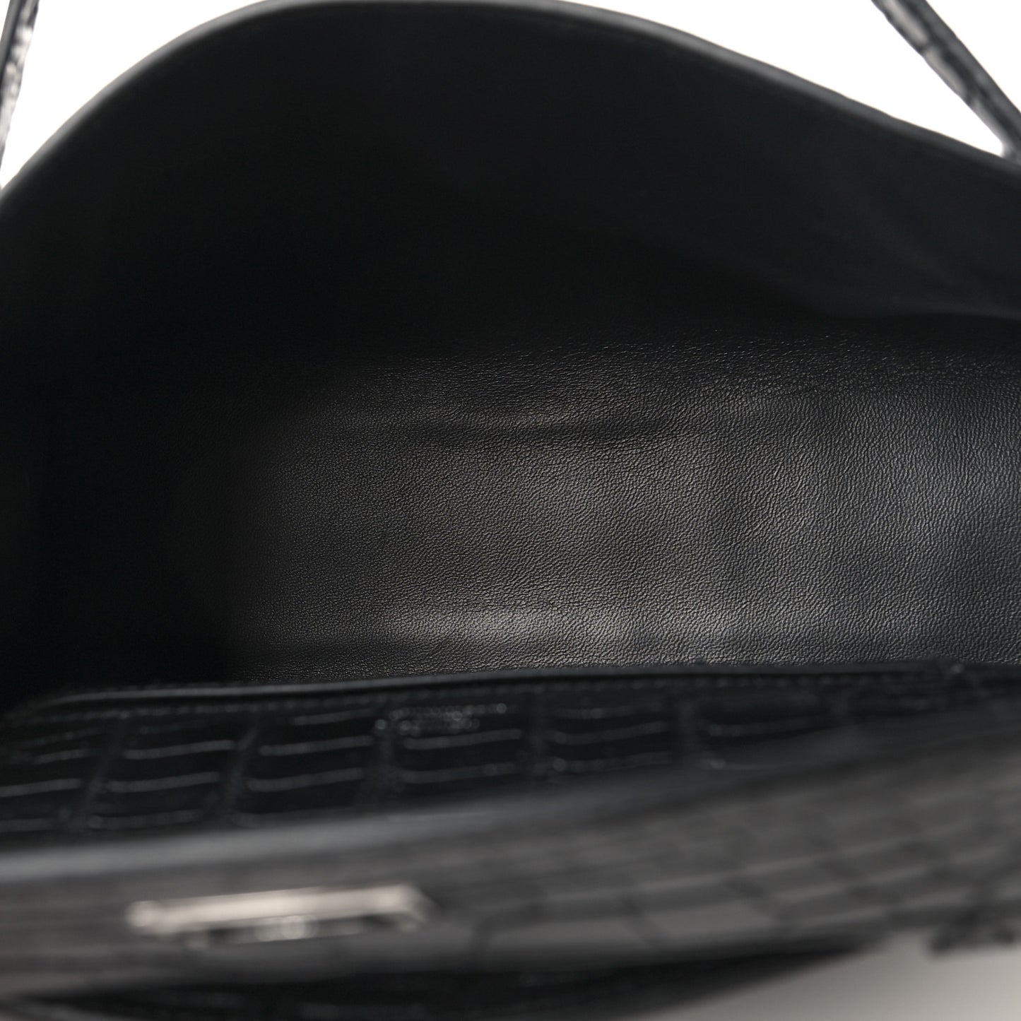 Matte Alligator Kelly Pochette Black