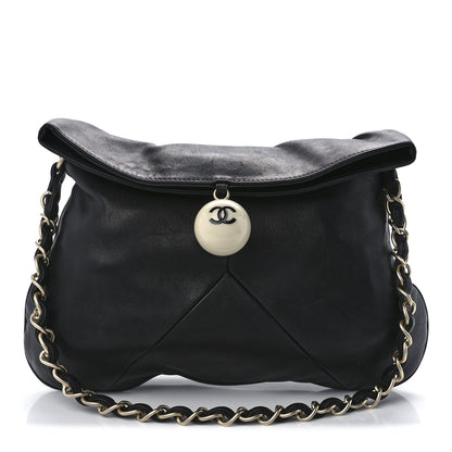 Chanel Lambskin Coco Ball Fold Over Bag Black 1 of 11