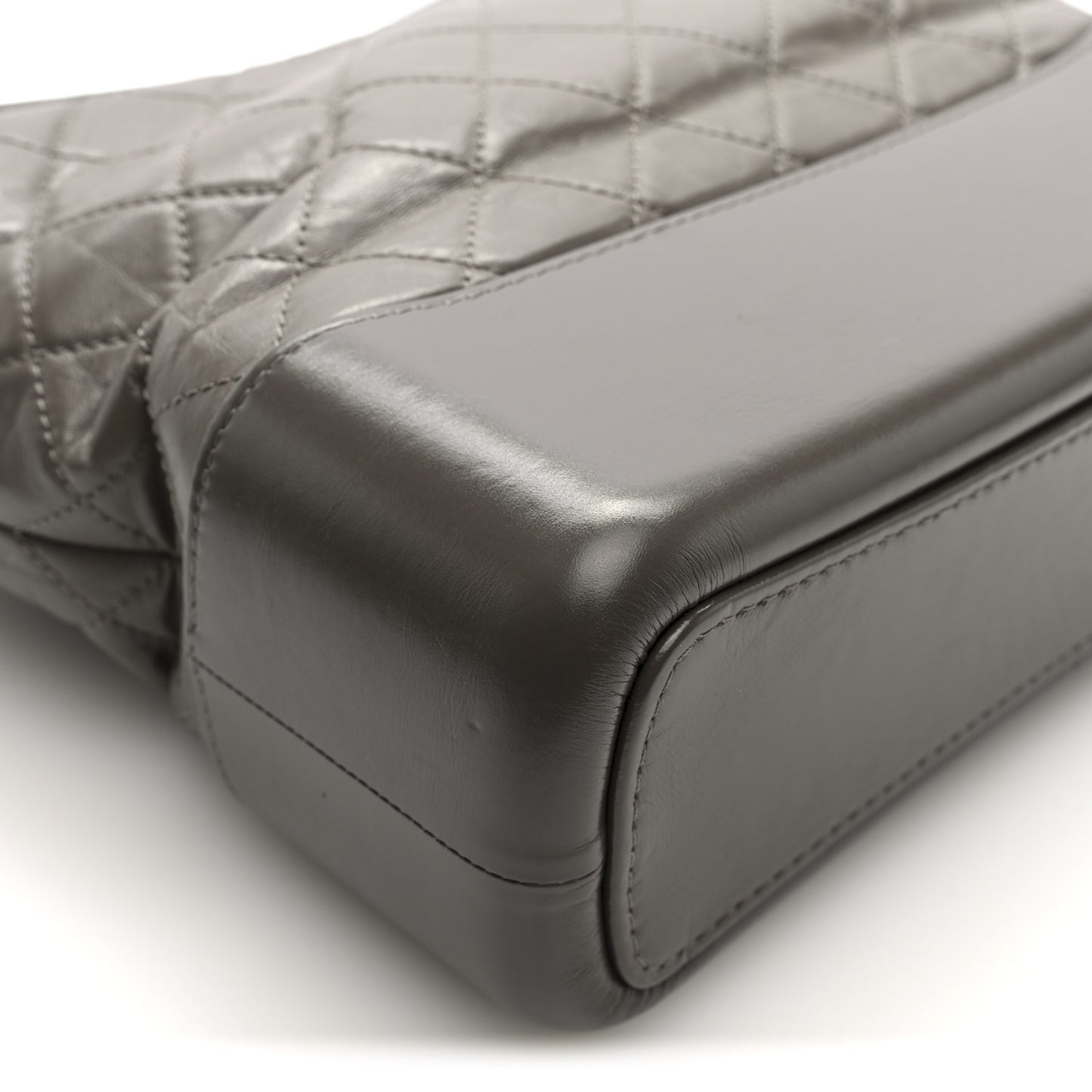 Aged Calfskin Quilted Medium Gabrielle Hobo Grey