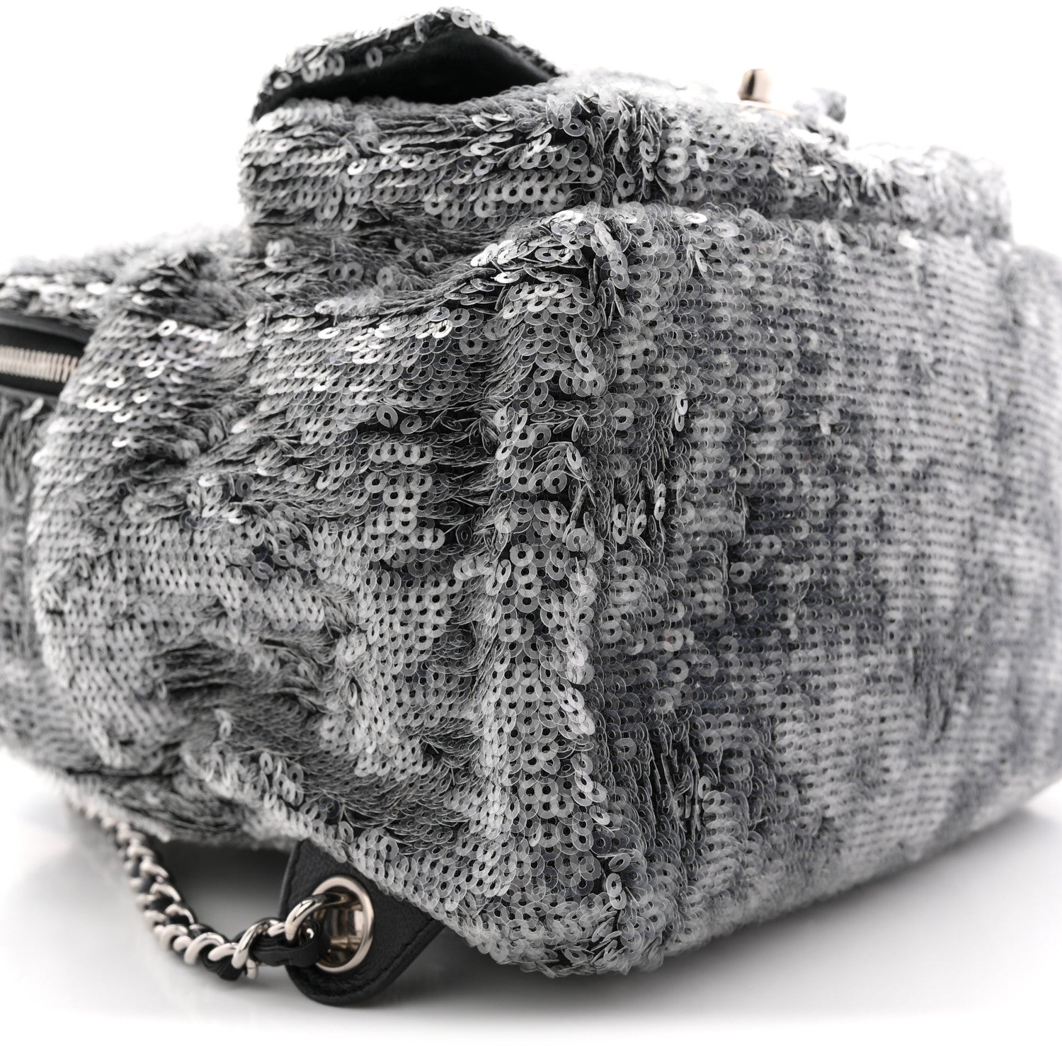 Chanel Sequin Waterfall Backpack Grey 9 of 10