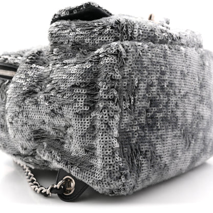 Chanel Sequin Waterfall Backpack Grey 9 of 10