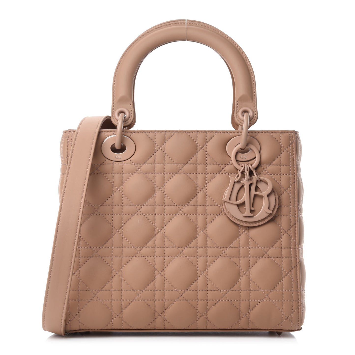 Ultra Matte Calfskin Cannage Medium Lady Dior Beige