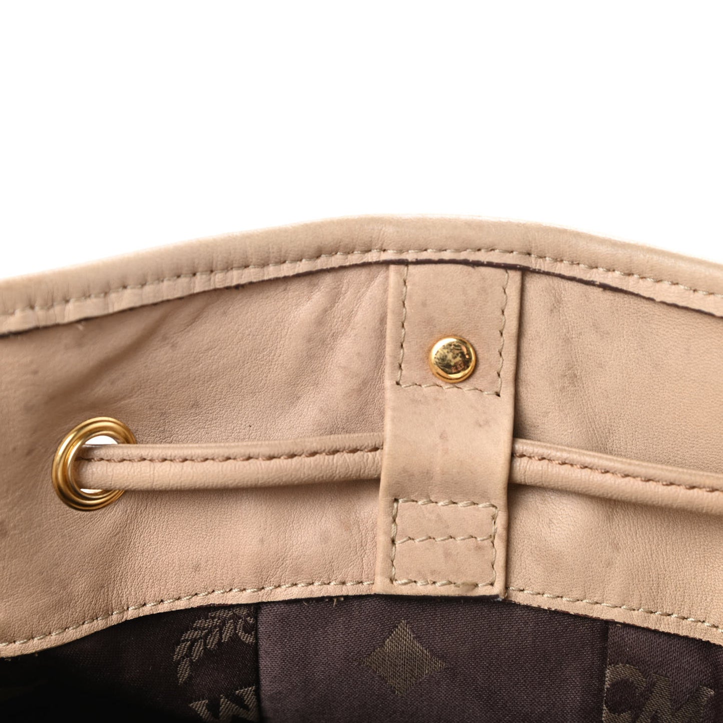 Visetos Drawstring Bucket Bag Beige