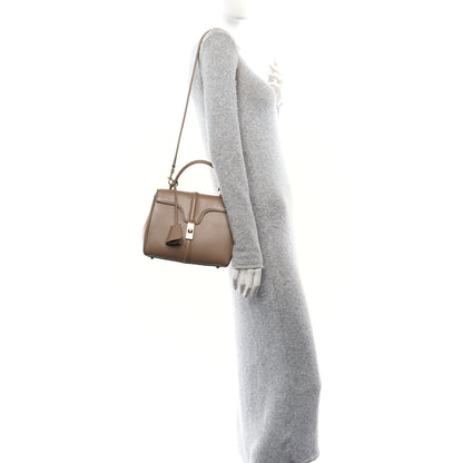 Celine Satinated Calfskin Small 16 Top Handle Bag Smoked Brown 2 of 10