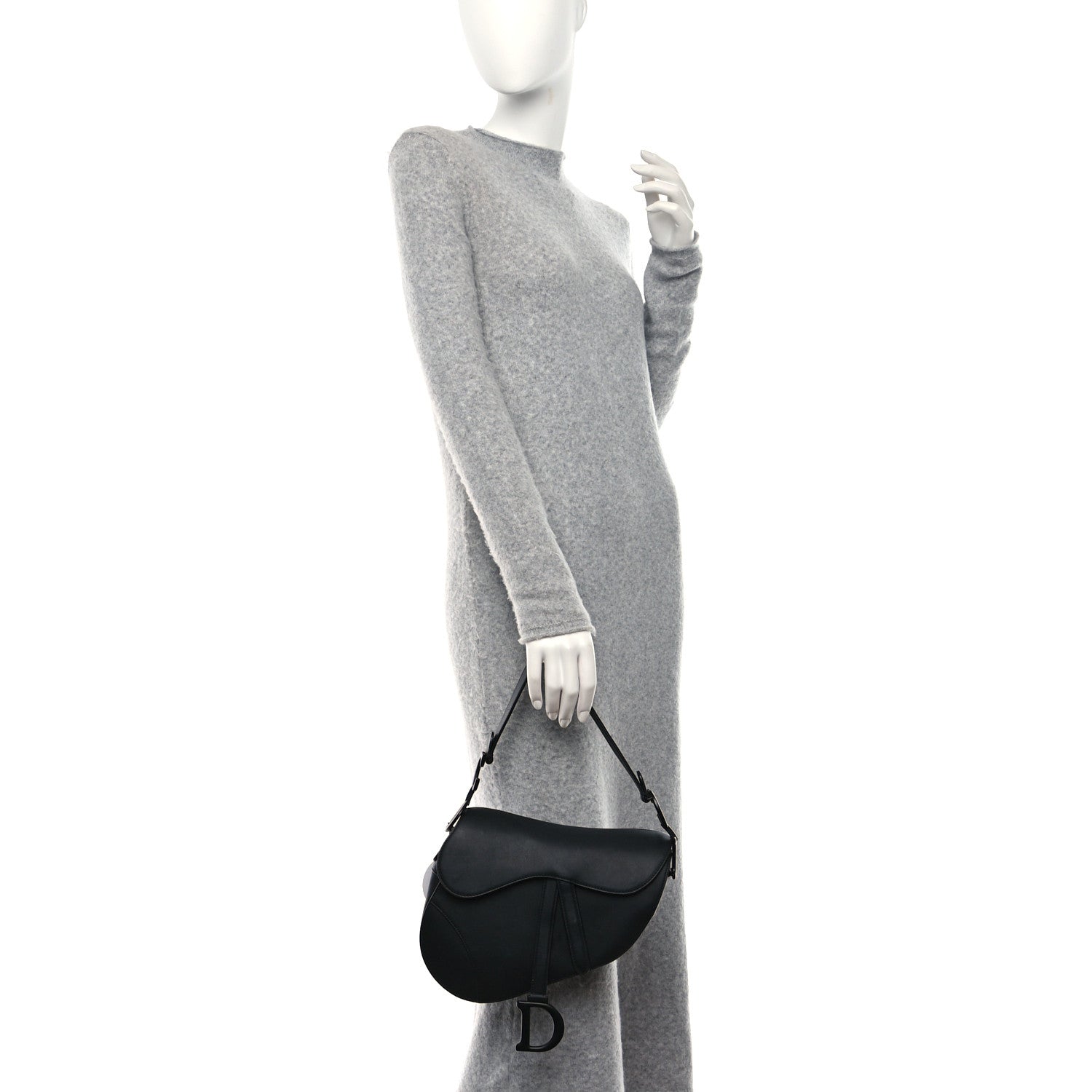 Christian Dior Ultra Matte Calfskin Saddle Bag With Strap Black 2 of 8