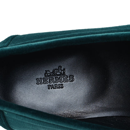 Hermes Velvet Mens Paris Loafers 41 Vert Fonce 7 of 10