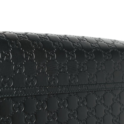 Gucci Guccissima Signature Medium Double Buckle Flap Messenger Bag Black 11 of 11