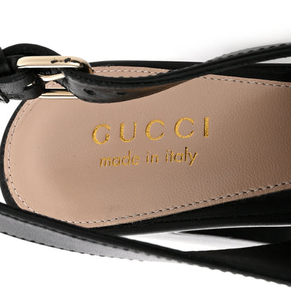 Gucci Calfskin Horsebit Platform 70/160mm Slingback Mules 37.5 Black 8 of 10