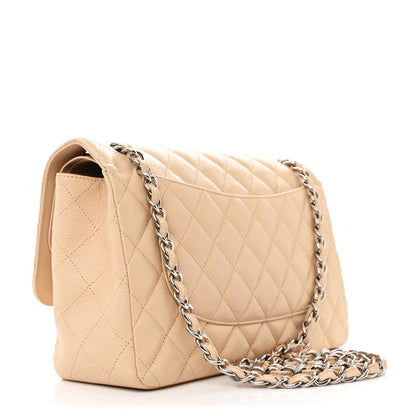 Chanel Caviar Quilted Jumbo Double Flap Beige 3 of 10