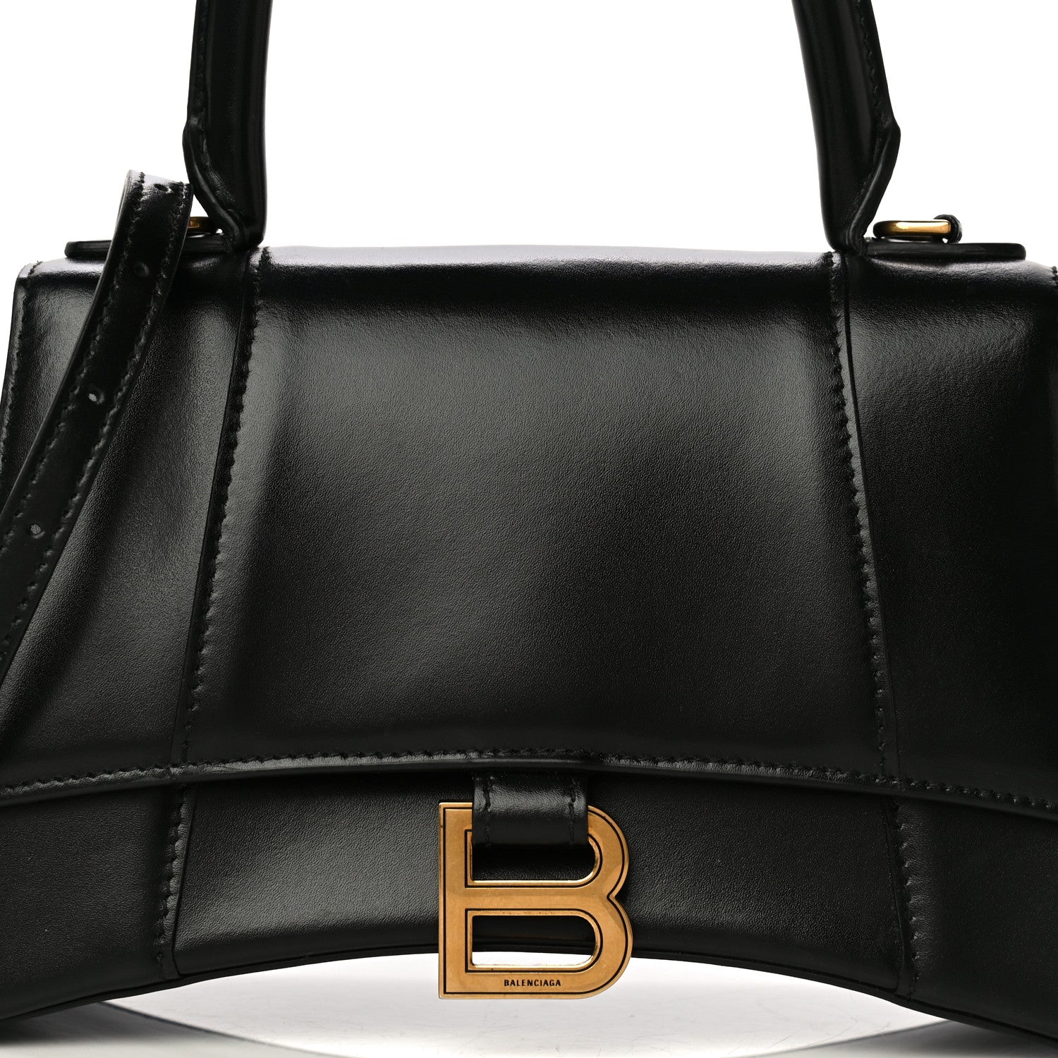Balenciaga Shiny Box Calfskin Small Hourglass Top Handle Bag Black 11 of 24