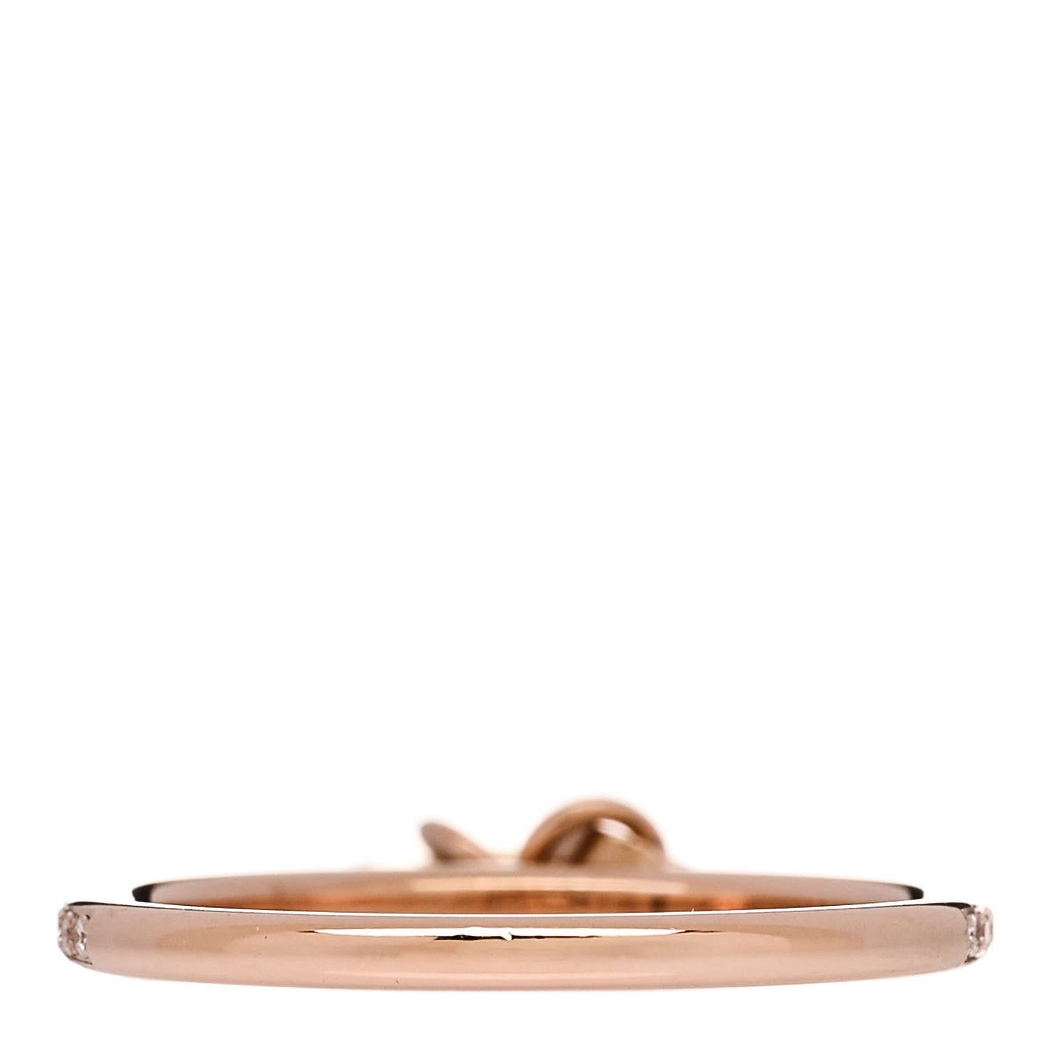 Hermes 18K Rose Gold Diamond Kelly Clochette Ring 55 7.25 3 of 5