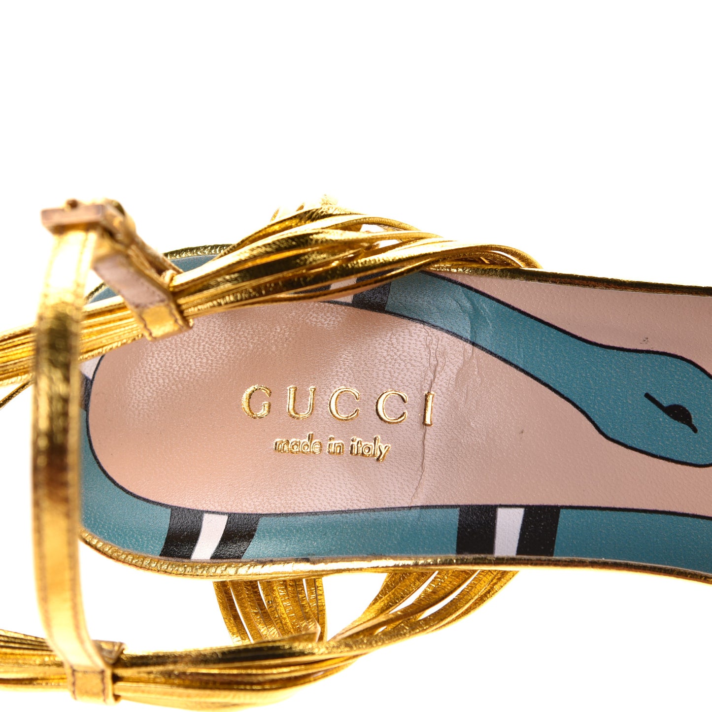 Metallic Nappa Knotted Allie Sandals 37.5 Gold