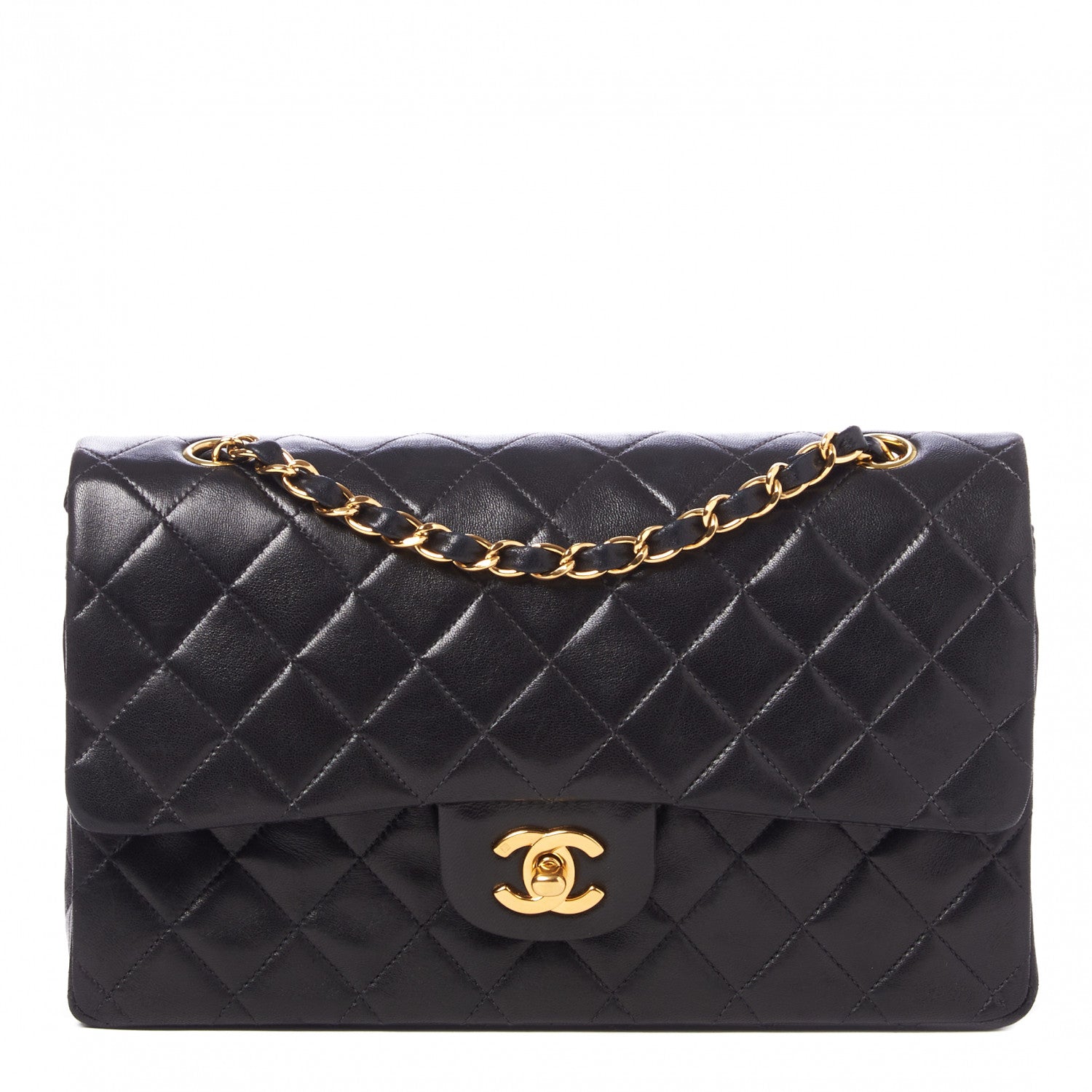 Chanel Lambskin Quilted Medium Double Flap Black 1 of 9