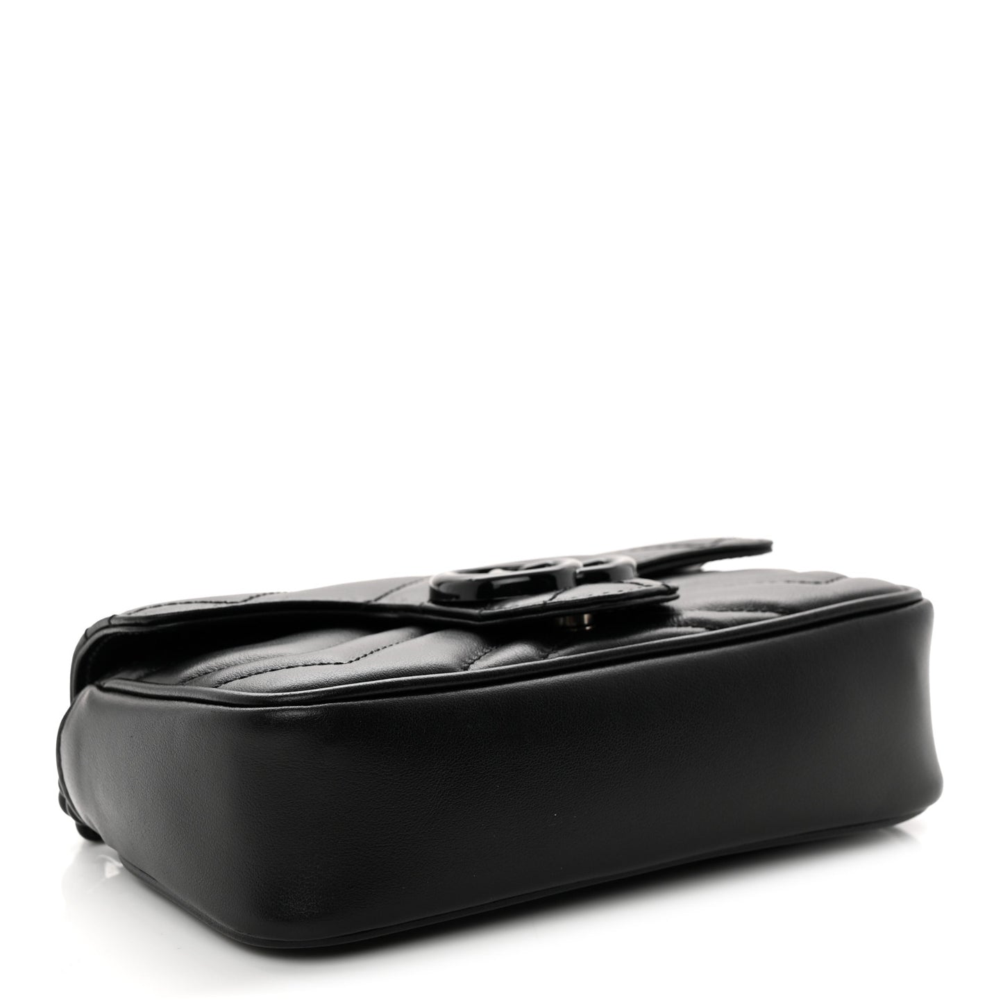 Calfskin Matelasse Monochrome GG Marmont Chain Belt Bag Black