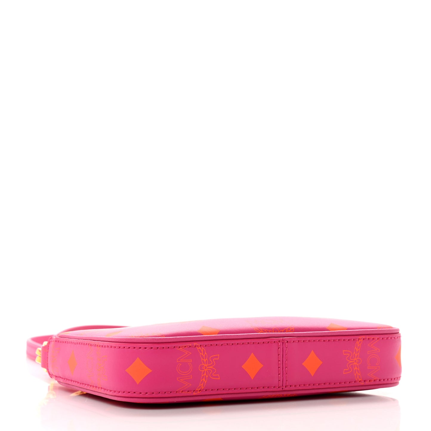 Calfskin Color Splash Mini Pouch on Chain Pink