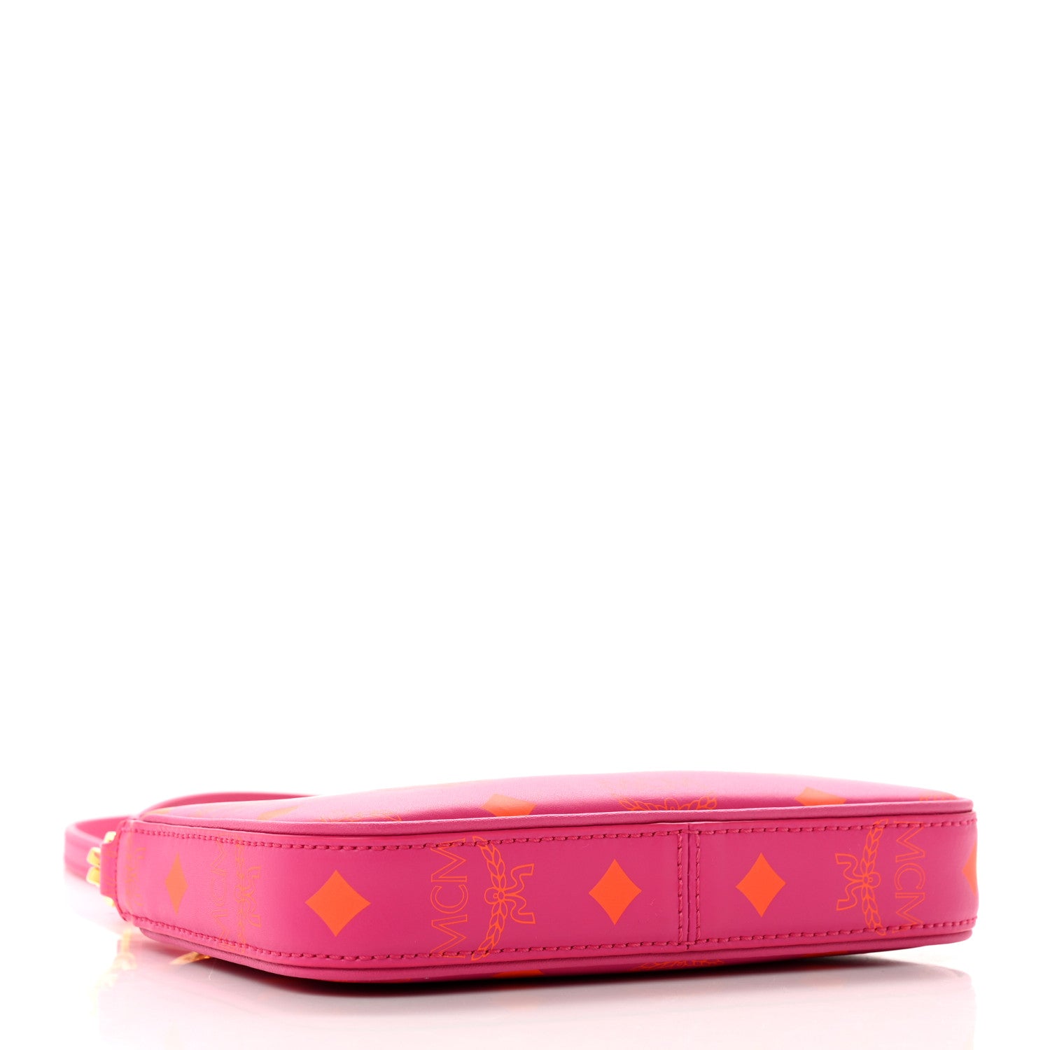 MCM Calfskin Color Splash Mini Pouch on Chain Pink 4 of 6