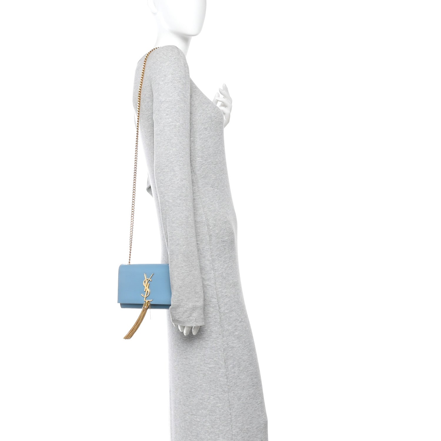 Saint Laurent Smooth Calfskin Small Classic Monogram Kate Tassel