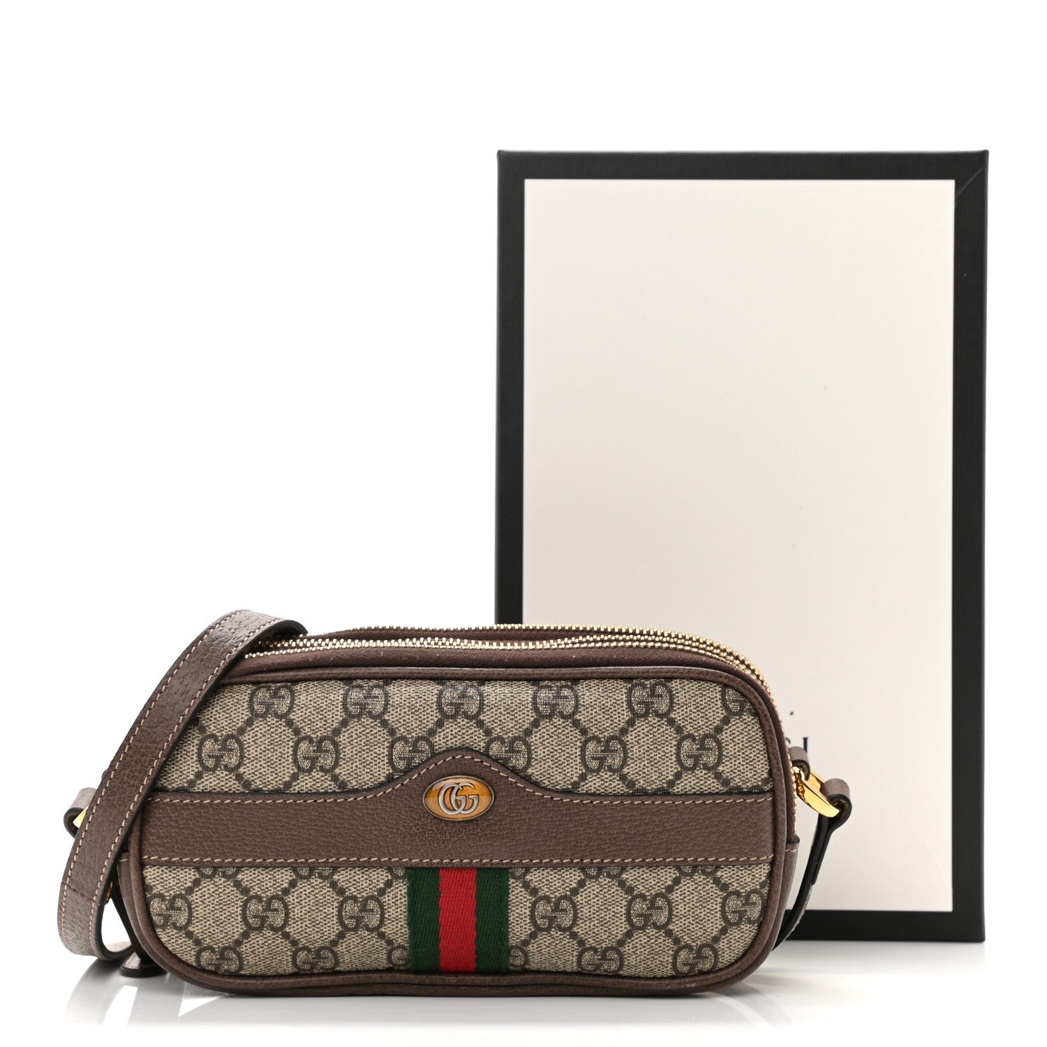 Gucci GG Supreme Monogram Web Mini Ophidia GG Bag Brown 12 of 12