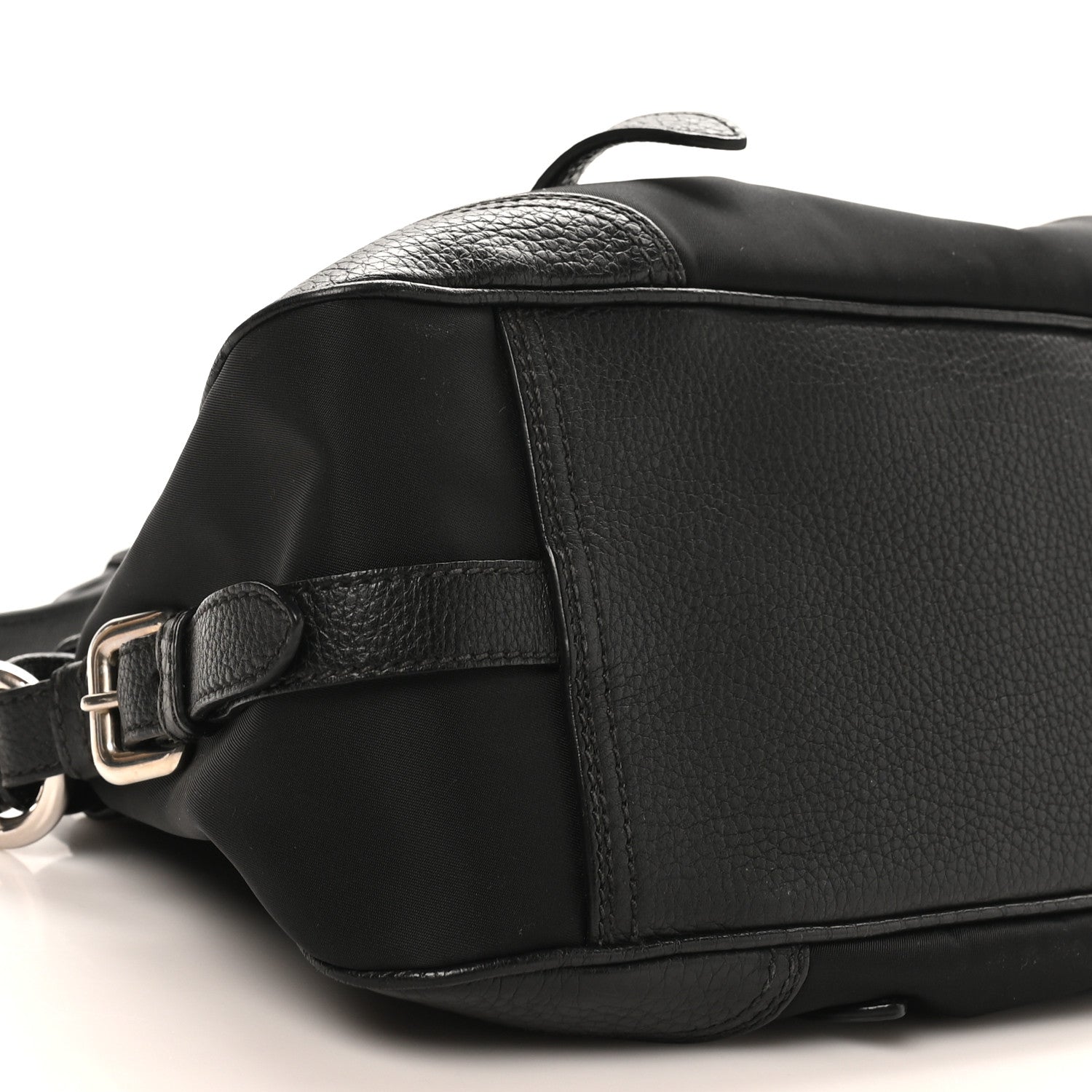Prada Tessuto Nylon Vitello Daino Shopping Satchel Black 8 of 9