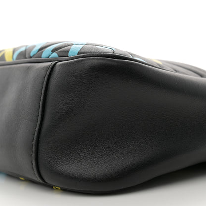 Gucci Calfskin Matelasse GucciGhost Medium GG Marmont Chain Shoulder Bag Black New Acquamarine 11 of 11