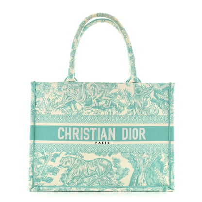 Christian Dior Canvas Embroidered Medium Dioriviera Toile De Jouy Book Tote Aquamarina 1 of 13