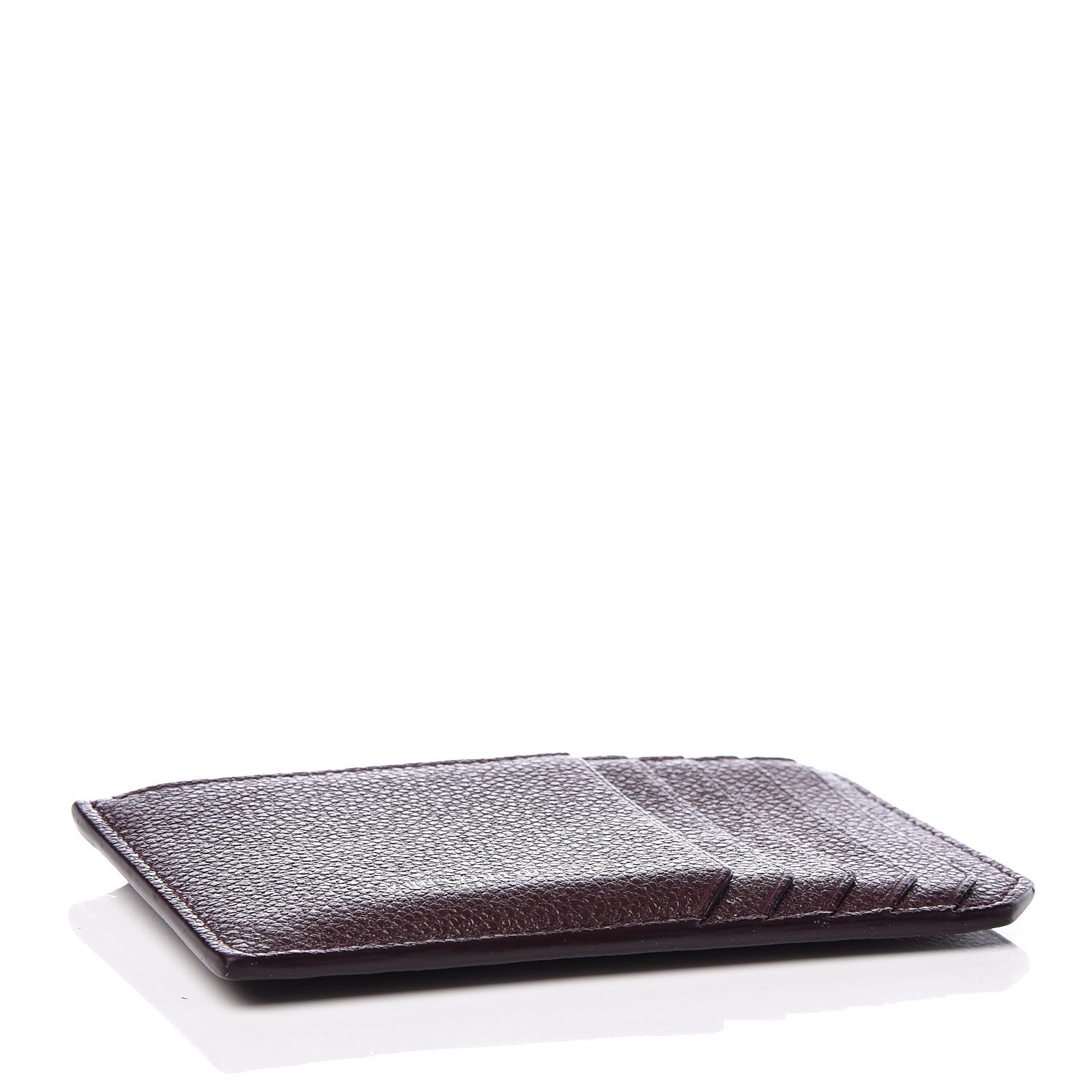 Saint Laurent Grained Calfskin 5 Fragments Zip Pouch Card Holder Bordeaux 4 of 8