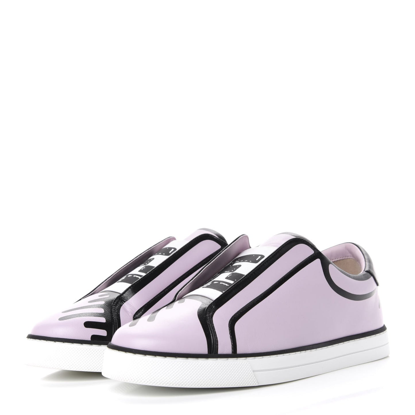 X JOSHUA VIDES Nappa Rockoclick Slip On Sneakers 38 Pink Xiloph White Black